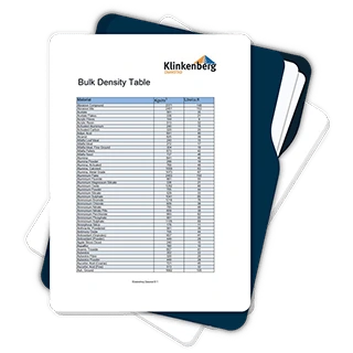 Bulk Density Table - Klinkenberg B.V.